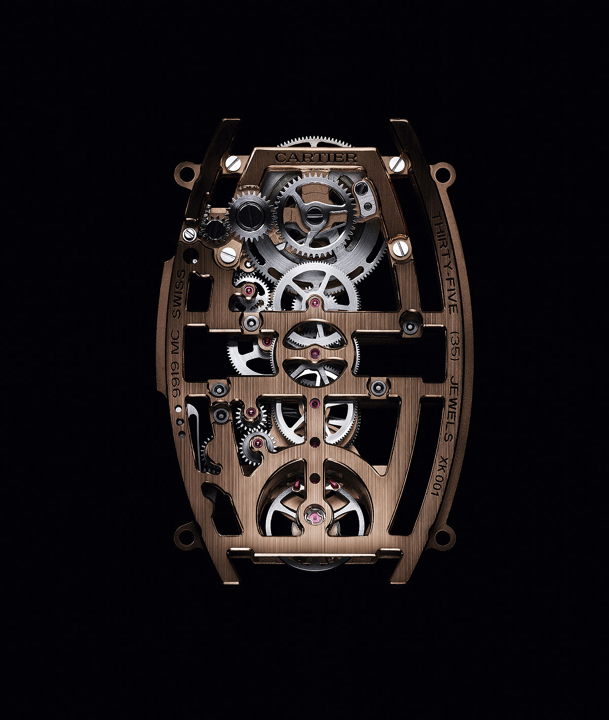 Cartier Privé Skeleton Dual Time Zone En Or Rose